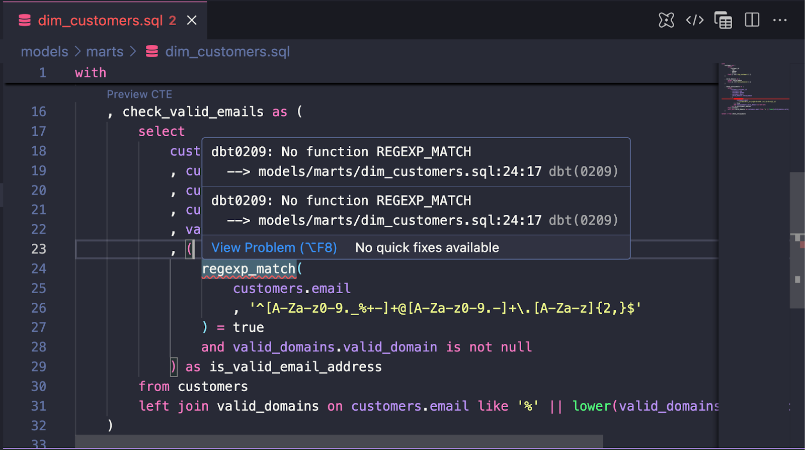 Показ ошибок функций.
