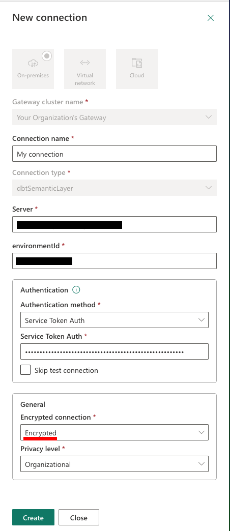 Настройка подключения как Encrypted