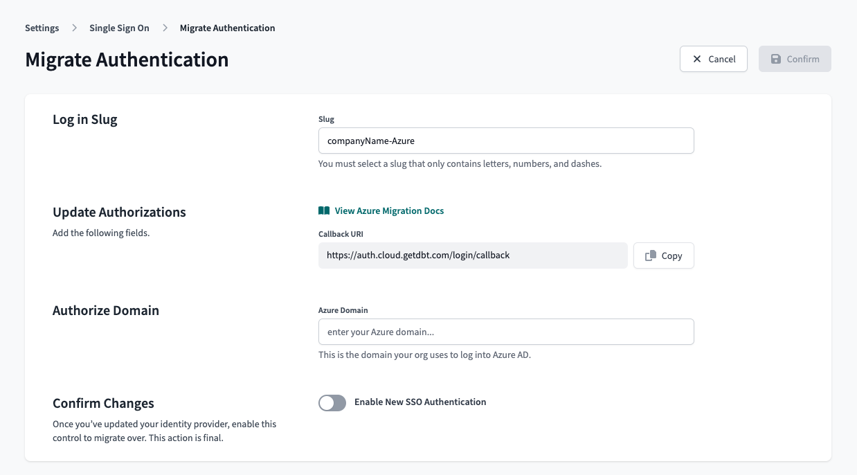 Включить новый SSO Включить новый SSO