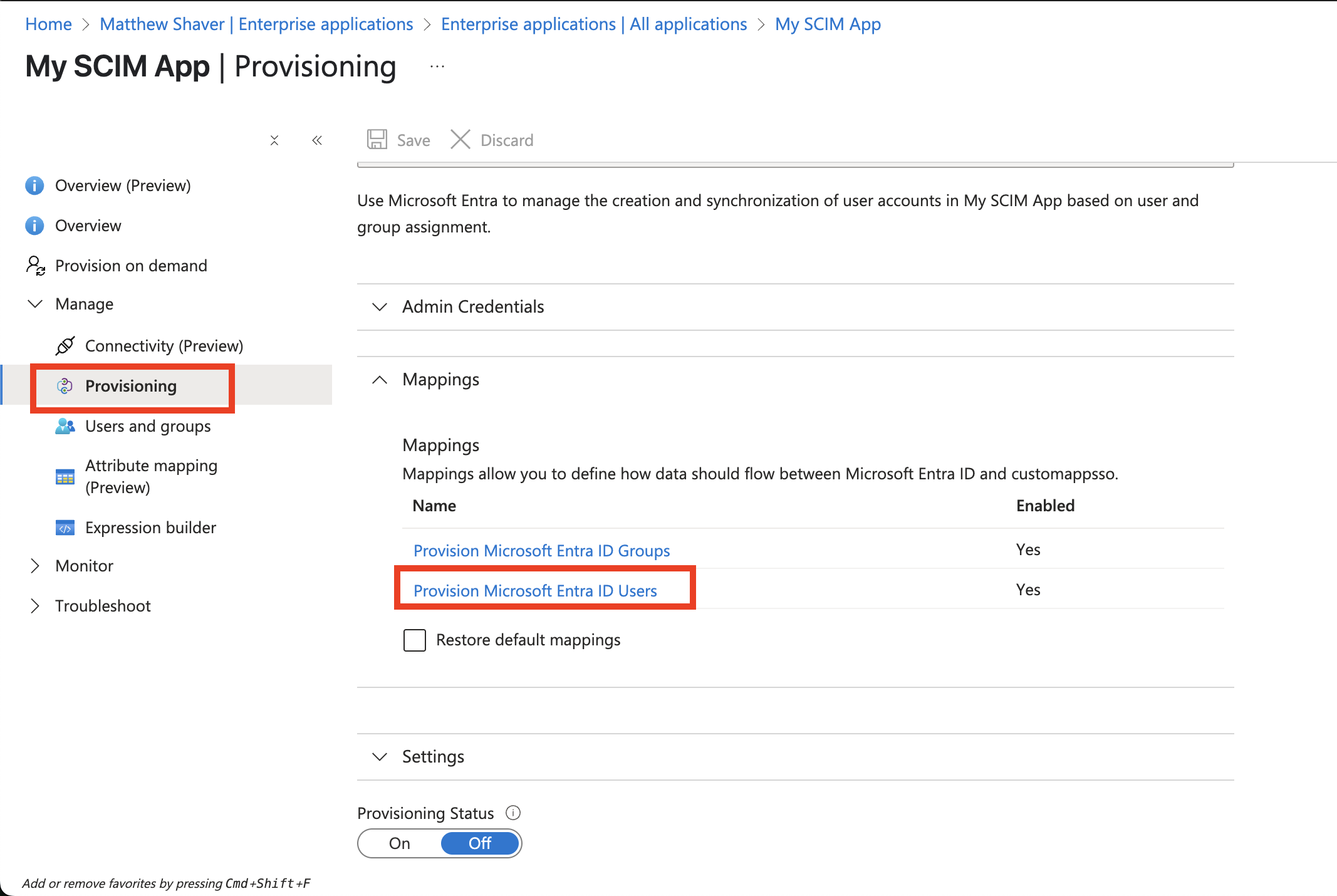 Провижининг пользователей Entra ID.