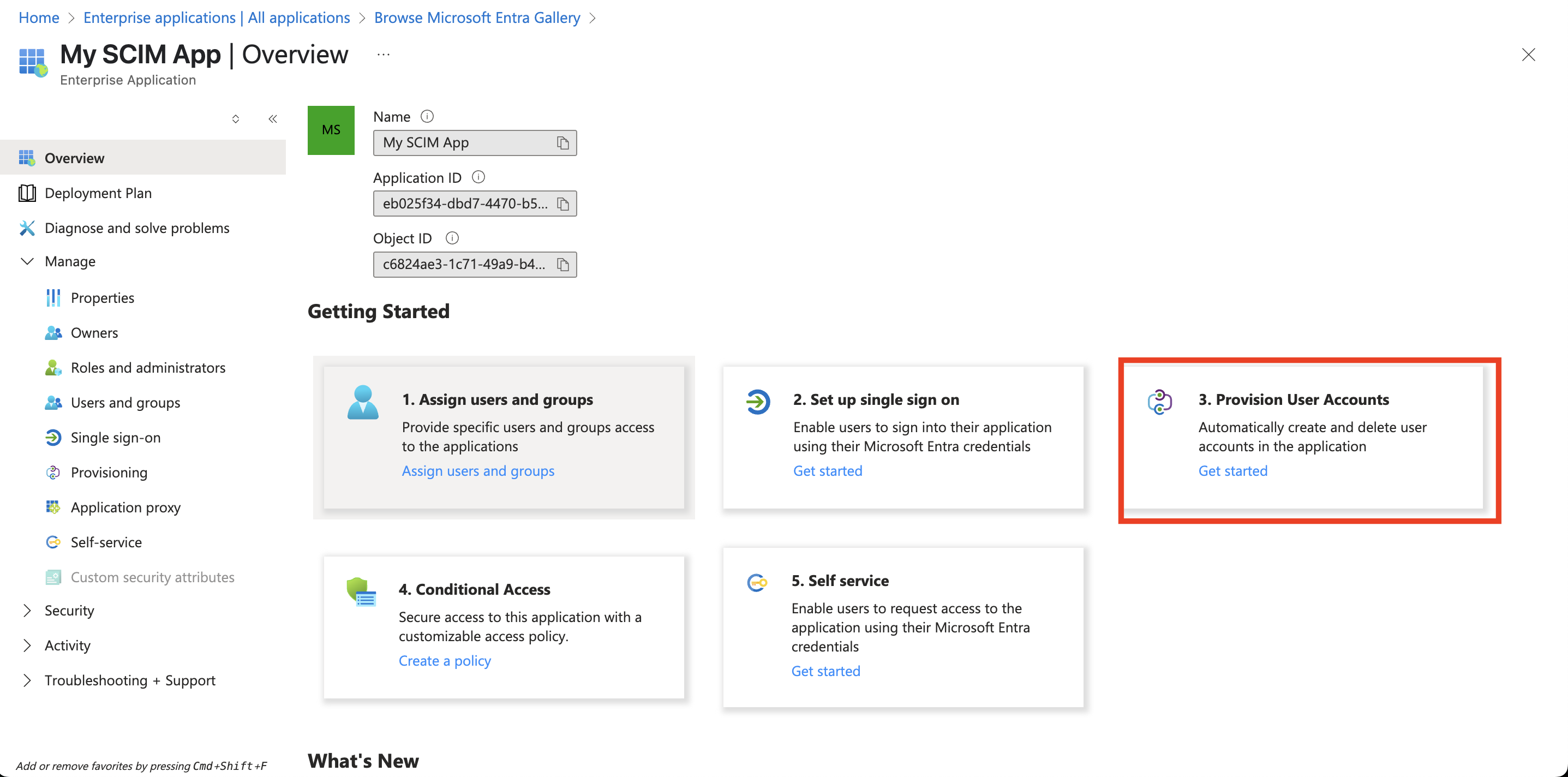 Опция Provision user accounts.