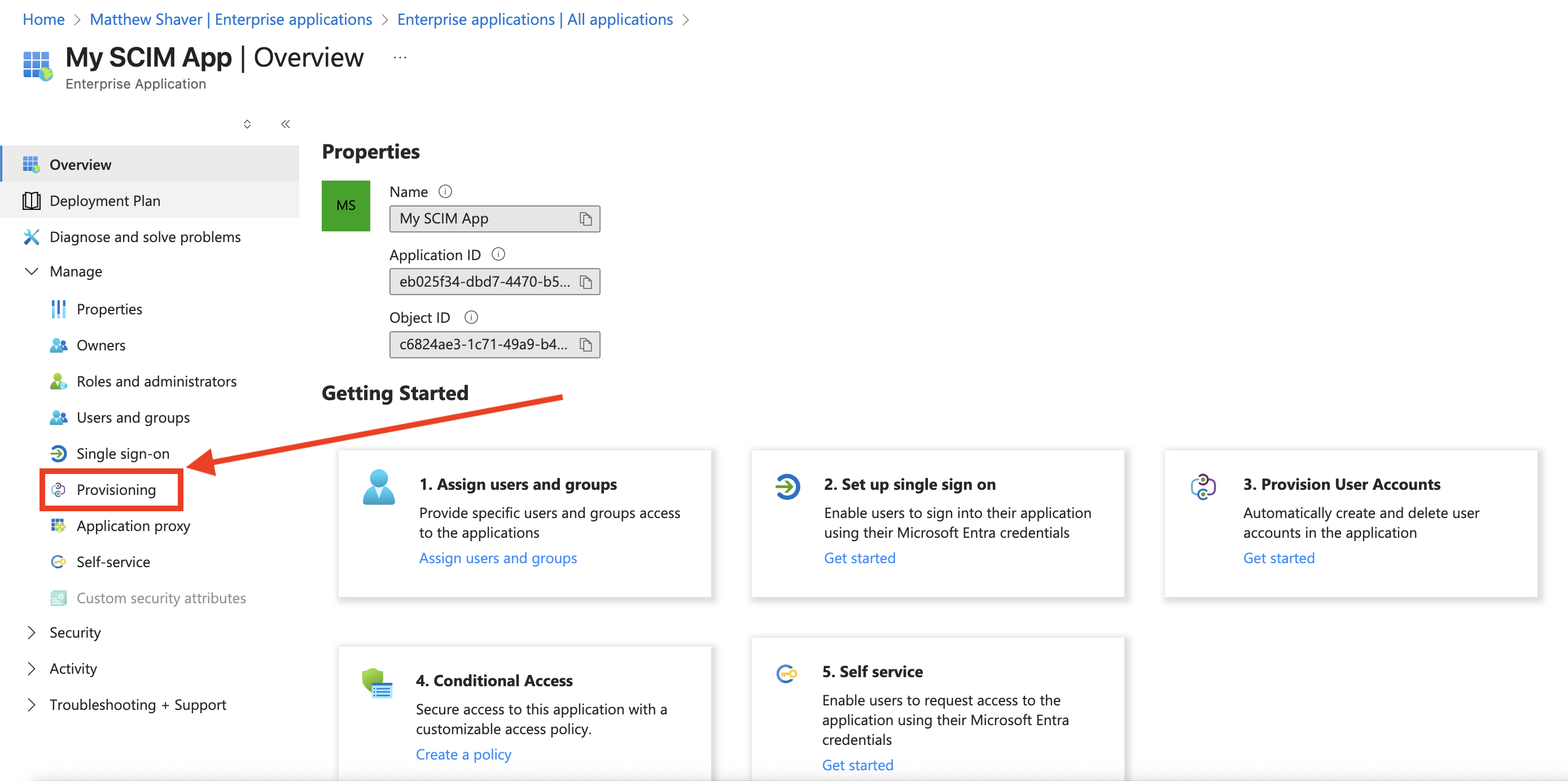 Пункт Provisioning в боковом меню. Пункт Provisioning в боковом меню.