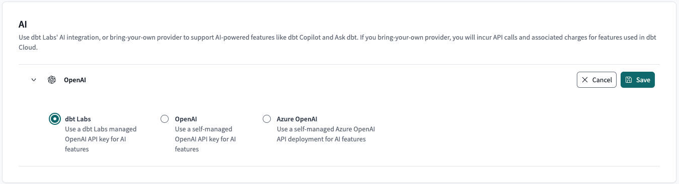 Пример страницы интеграции dbt Labs Пример страницы интеграции dbt Labs