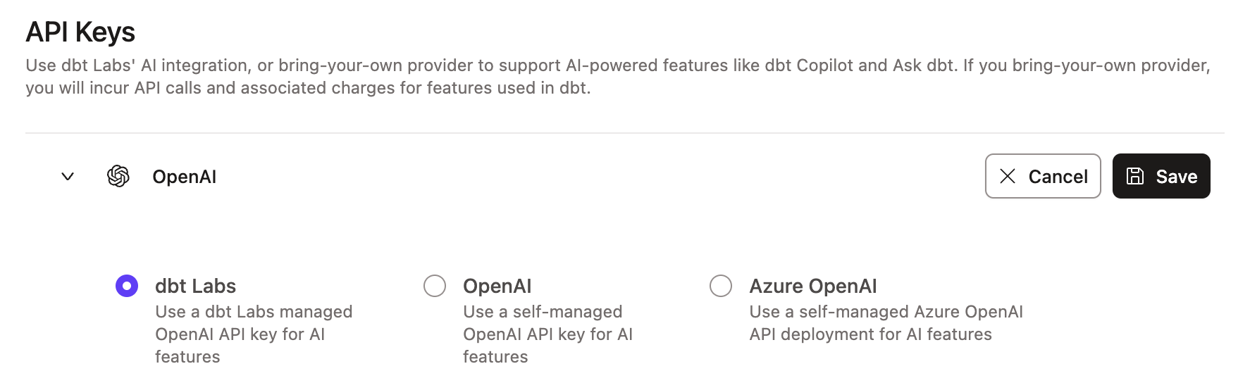 Пр�имер страницы интеграции dbt Labs Пример страницы интеграции dbt Labs