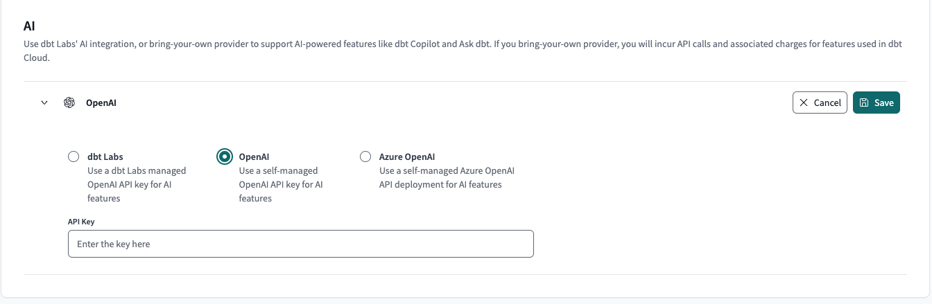 Пример страницы интеграции OpenAI Пример страницы интеграции OpenAI