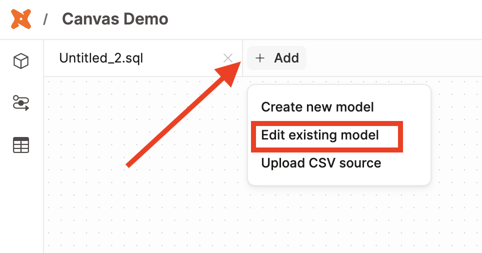 Редактирование модели с помощью кнопки «Edit a model».