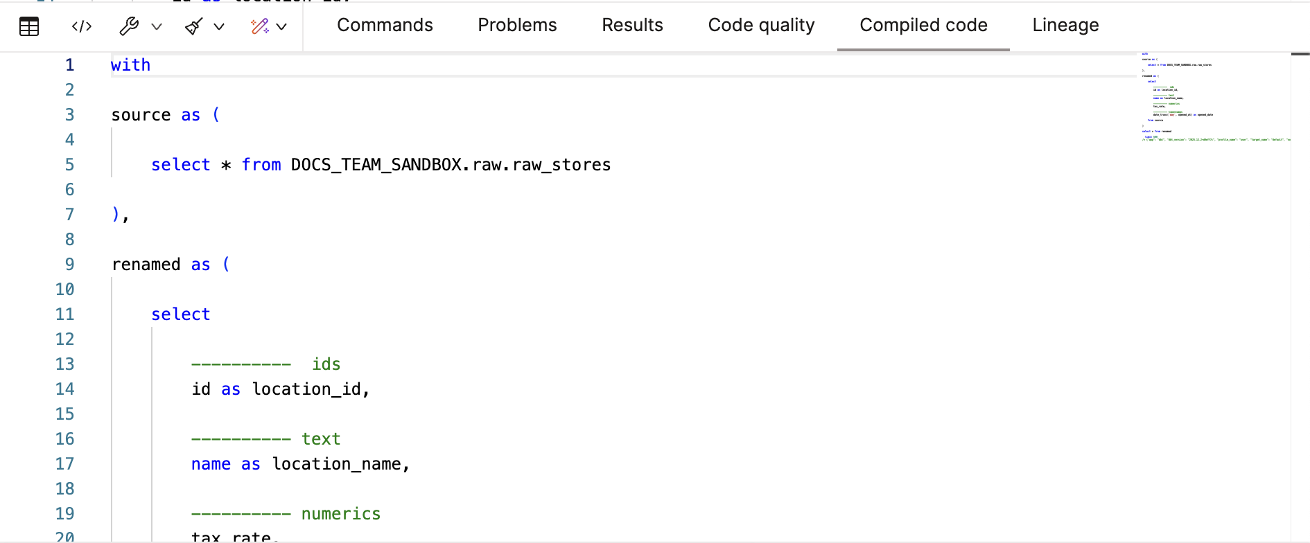 Результаты компиляции отображаются во вкладке Compiled Code
