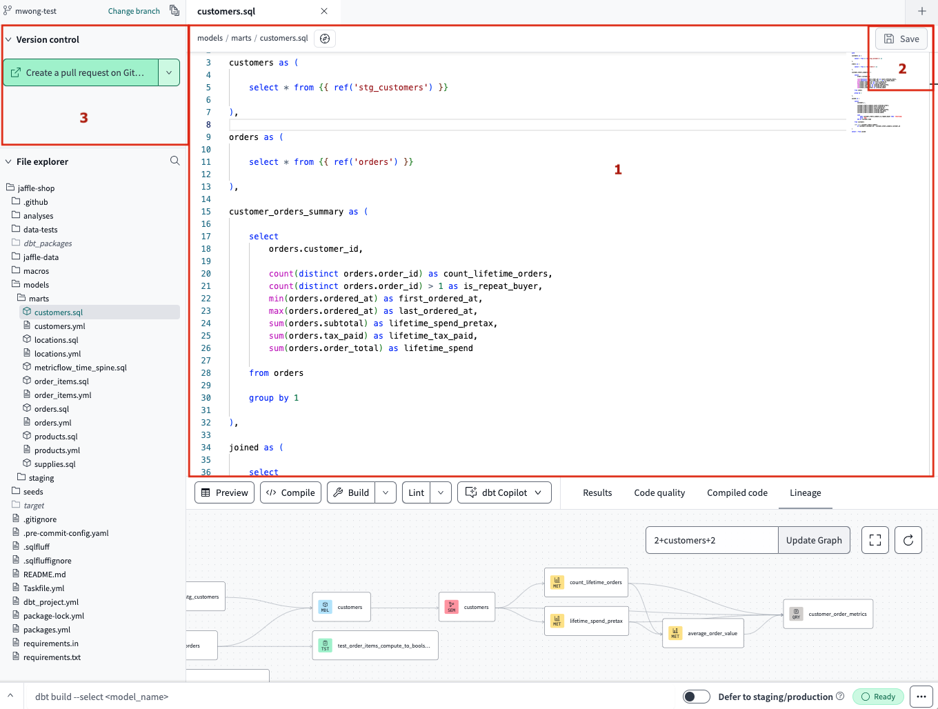 Используйте редактор файлов, раздел контроля версий и кнопку сохранения в процессе разработки Используйте редактор файлов, раздел контроля версий и кнопку сохранения в процессе разработки