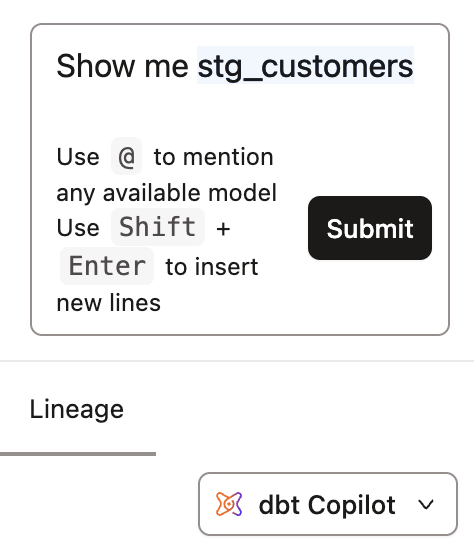 Упоминание модели после выбора из меню.