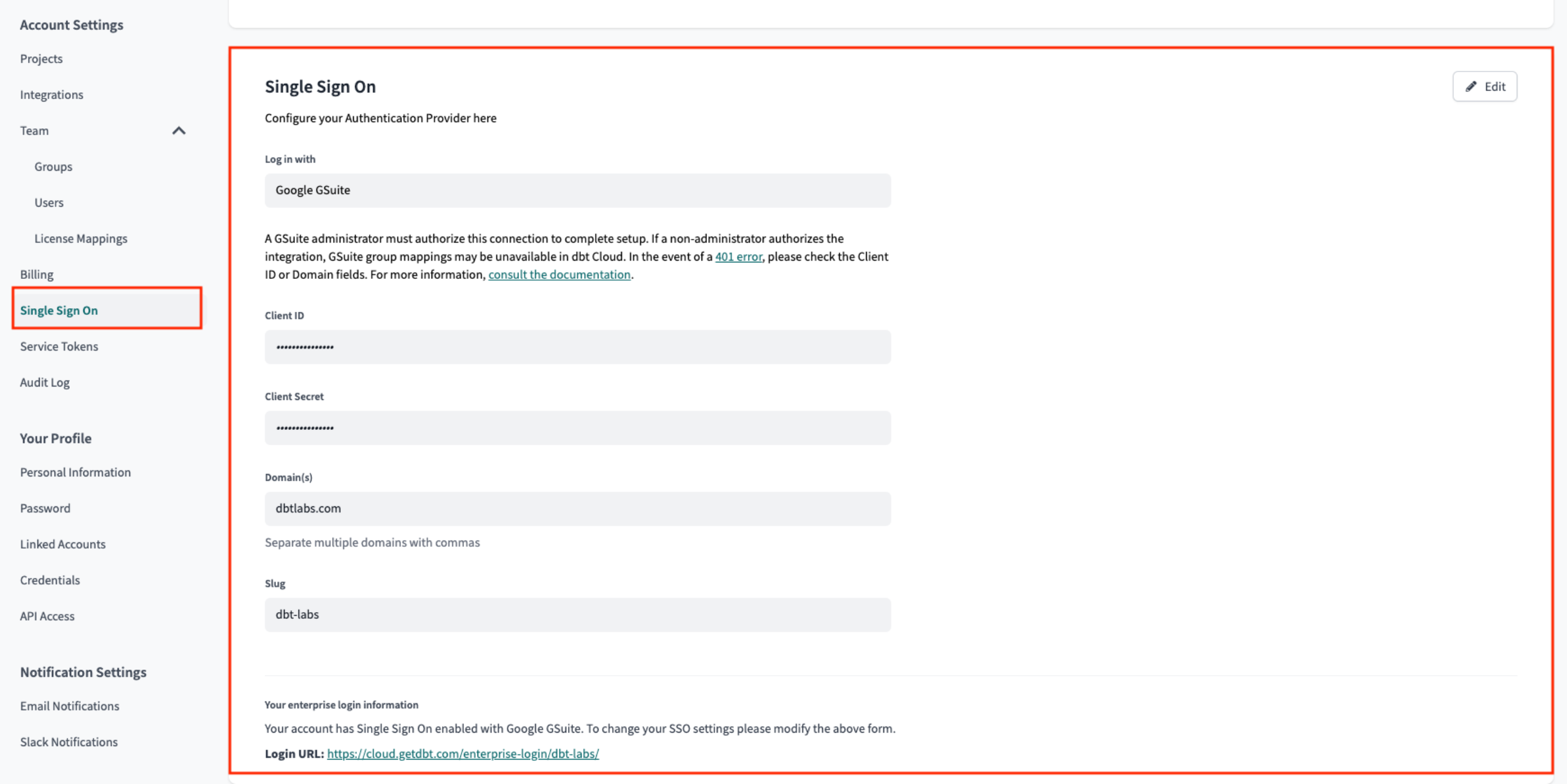 Конфигурация SSO GSuite Конфигурация SSO GSuite
