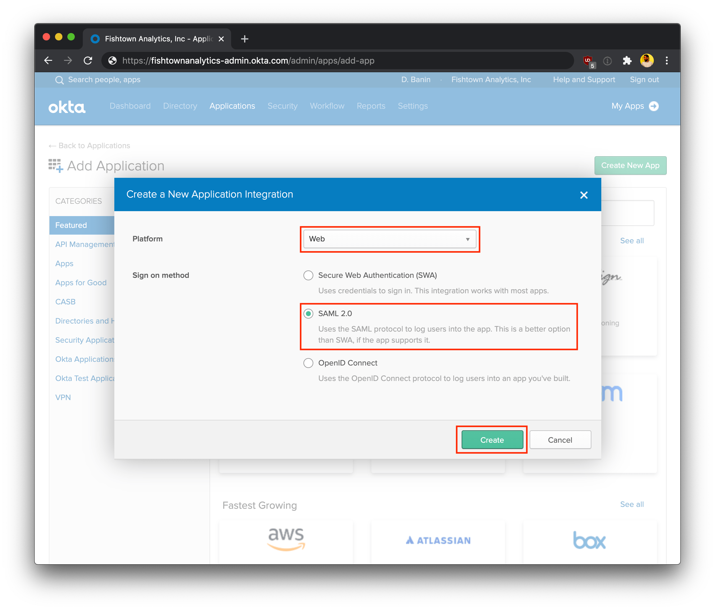 Настройка нового приложения Настройка нового приложения
