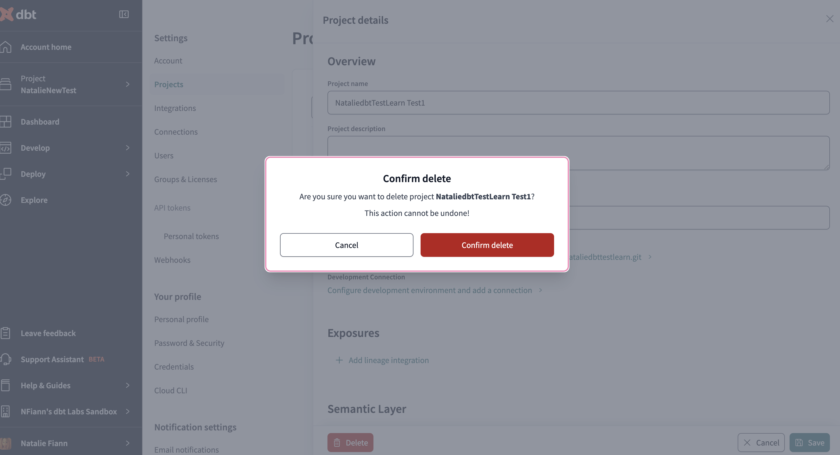 Удаление проектов Удаление проектов