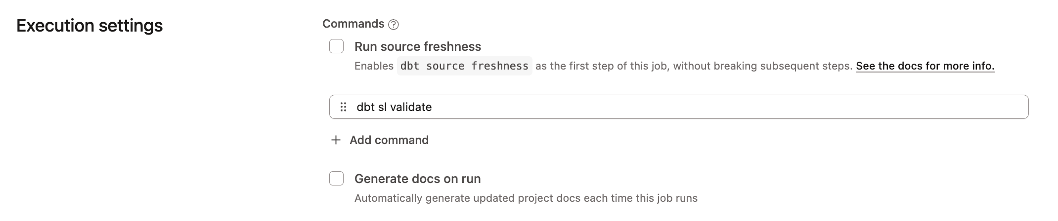 Проверяйте все семантические узлы в вашем CI‑джобе, добавив команду: 'dbt sl validate' в настройки выполнения джобы.