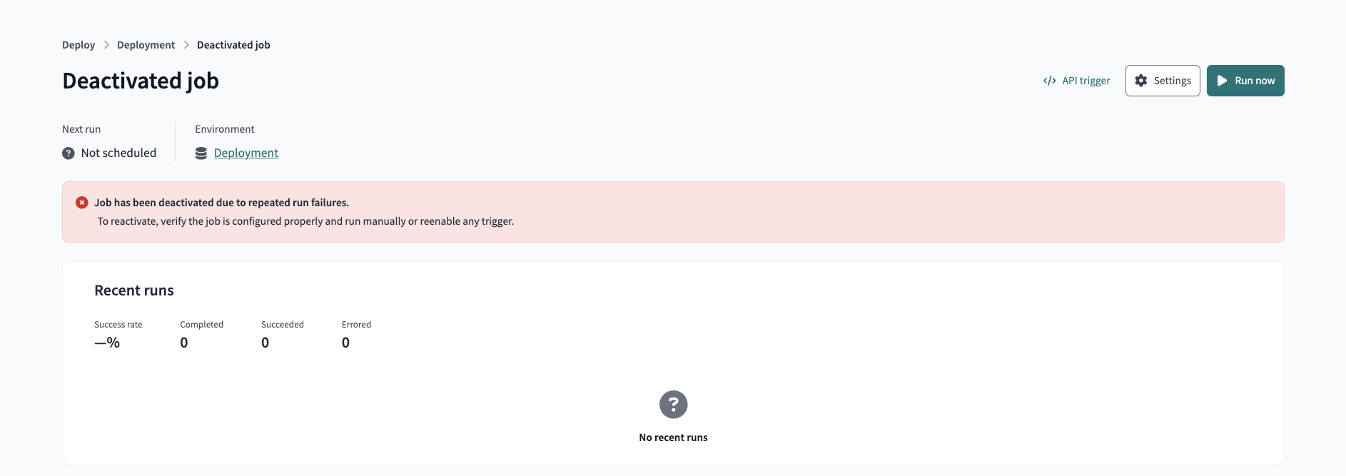 Пример баннера деактивации на странице задания Пример баннера деактивации на странице задания