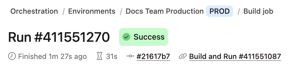 Пример деталей запуска Пример деталей запуска