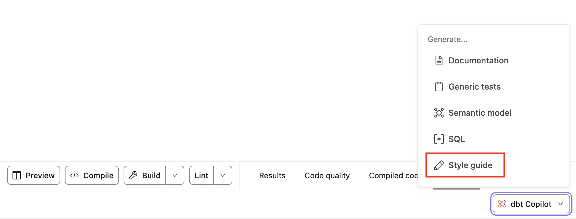 Генерация руководства по стилю в Copilot