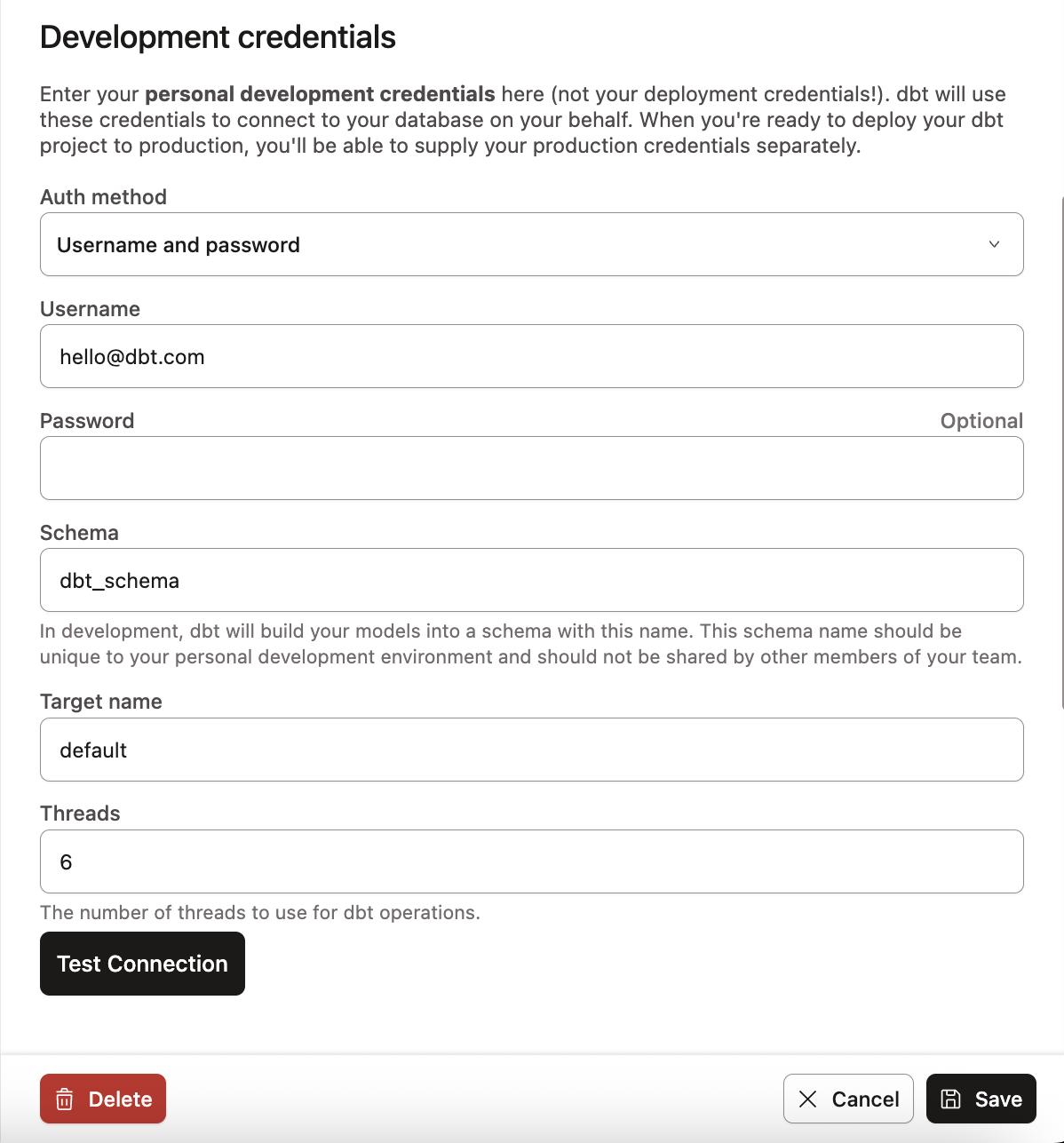 Настройте учётные данные разработчика в профиле