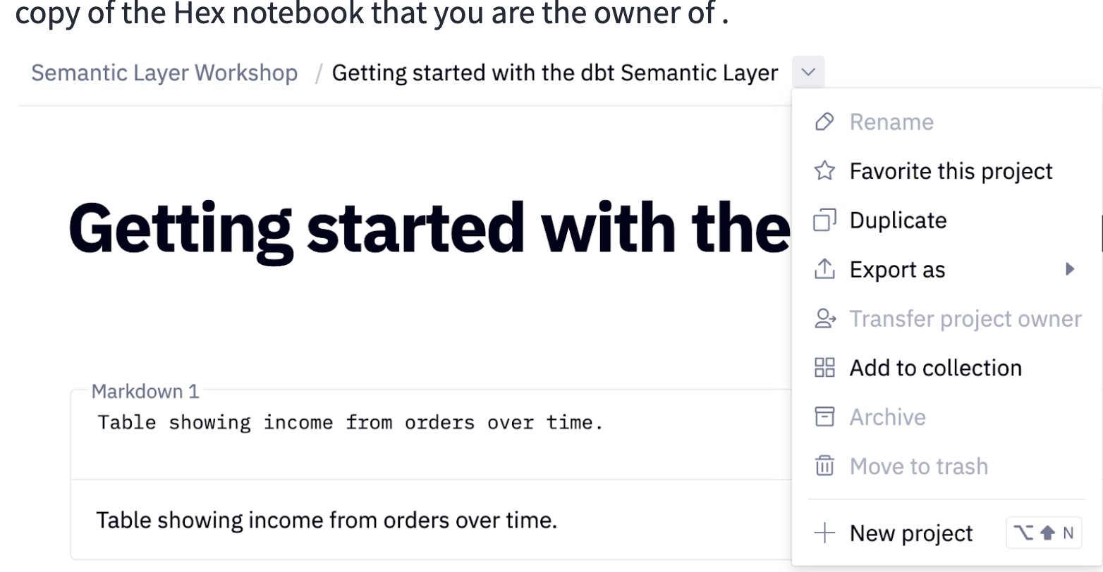 Нажмите 'Duplicate' в меню проекта, чтобы создать копию ноутбука Hex. Нажмите 'Duplicate' в меню п�роекта, чтобы создать копию ноутбука Hex.