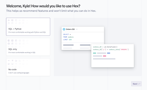 Главная страница 'Welcome to Hex'.
