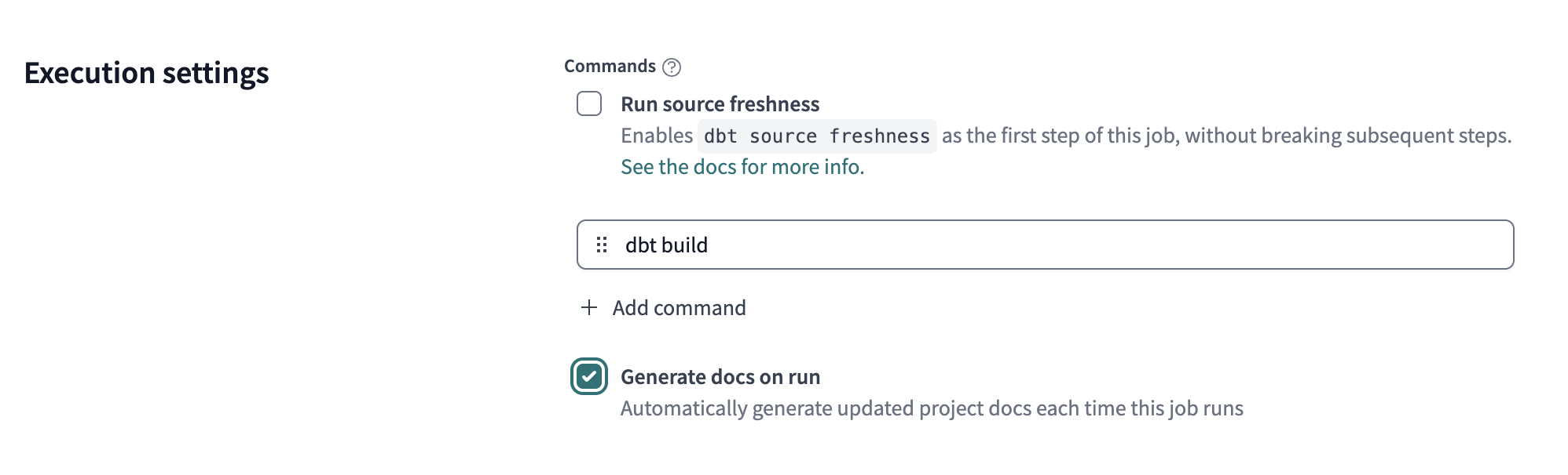 Настройка задания для генерации документации Настройка задания для генерации документации