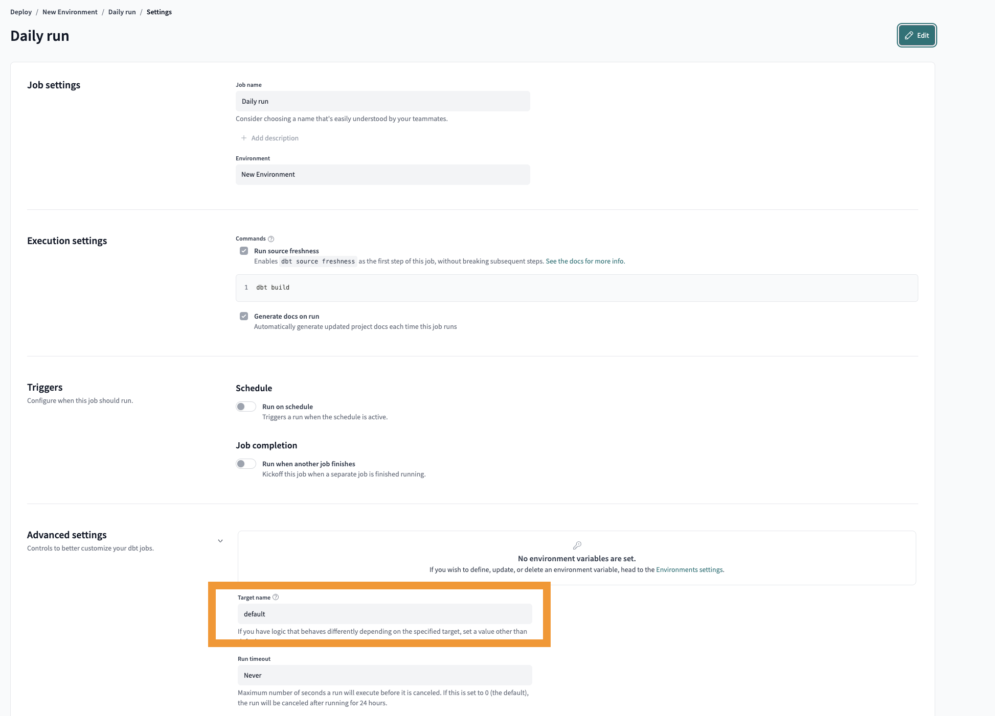 Переопределение имени цели на 'prod' Переопределение имени цели на 'prod'