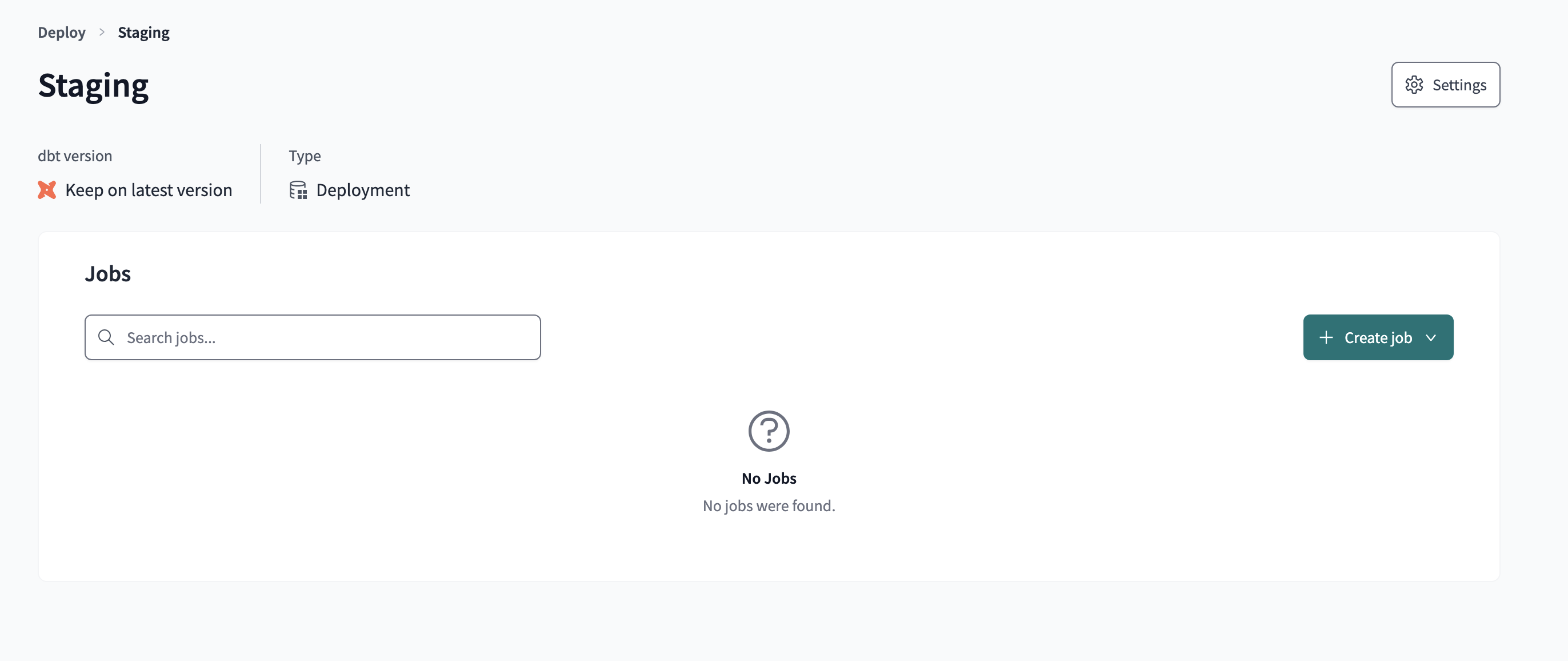 Страница jobs с доступом на запись и видимой кнопкой 'Create job'. Страница jobs с доступом на запись и видимой кнопкой 'Create job'.