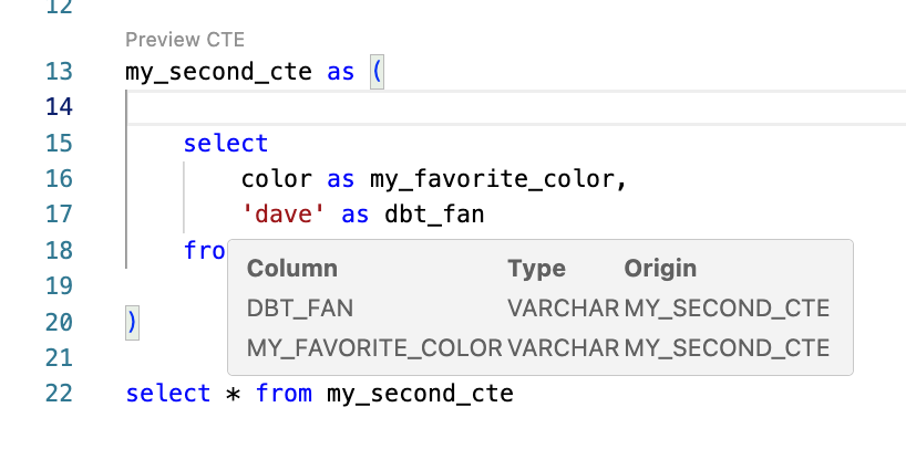 Пример сведений о колонке Пример сведений о колонке