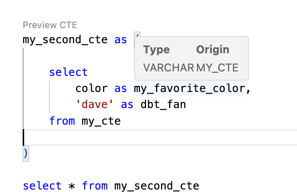 Пример сведений о колонке Пример сведений о колонке