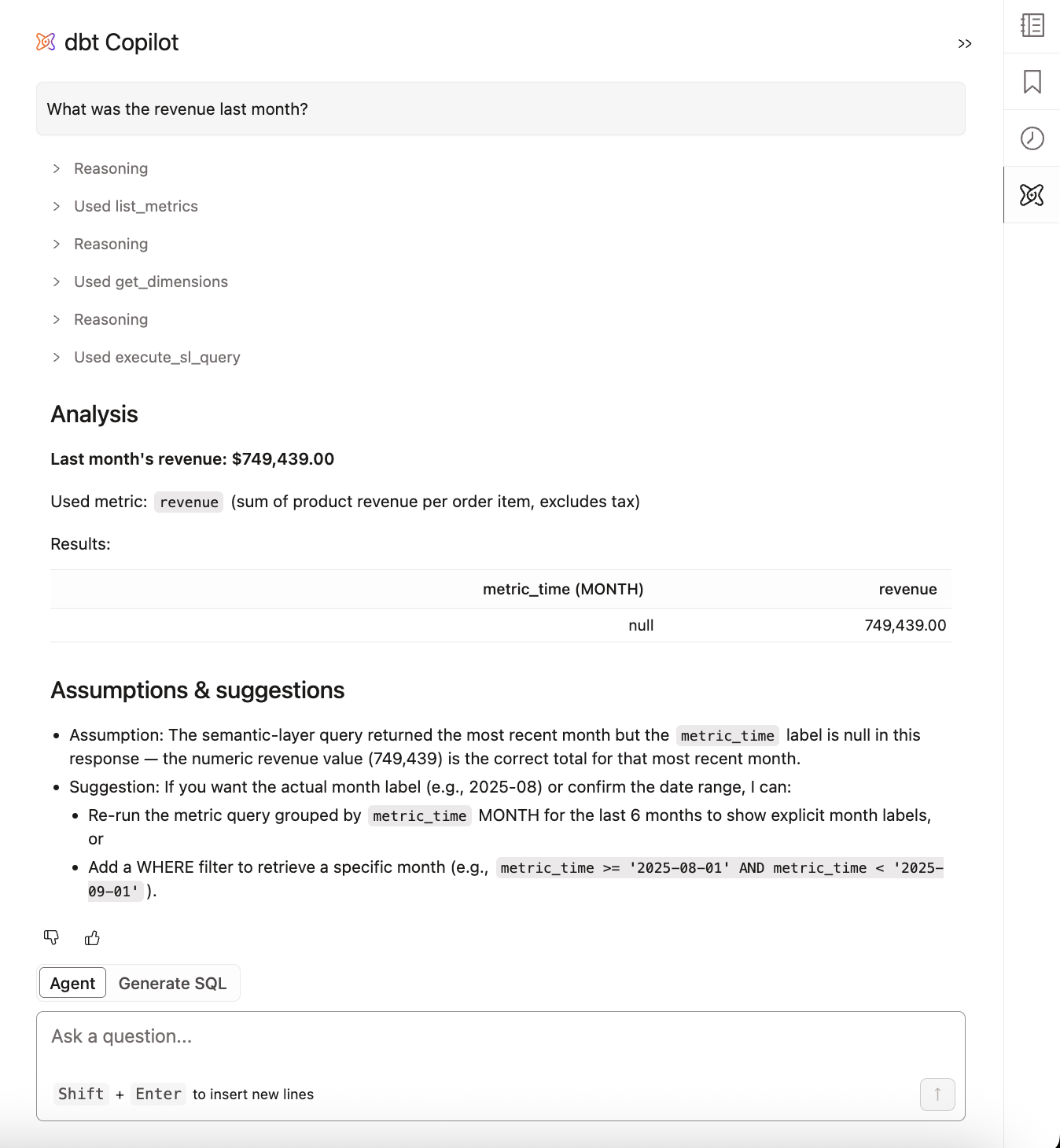 Использование агента Analyst в Insights Использование агента Analyst в Insights