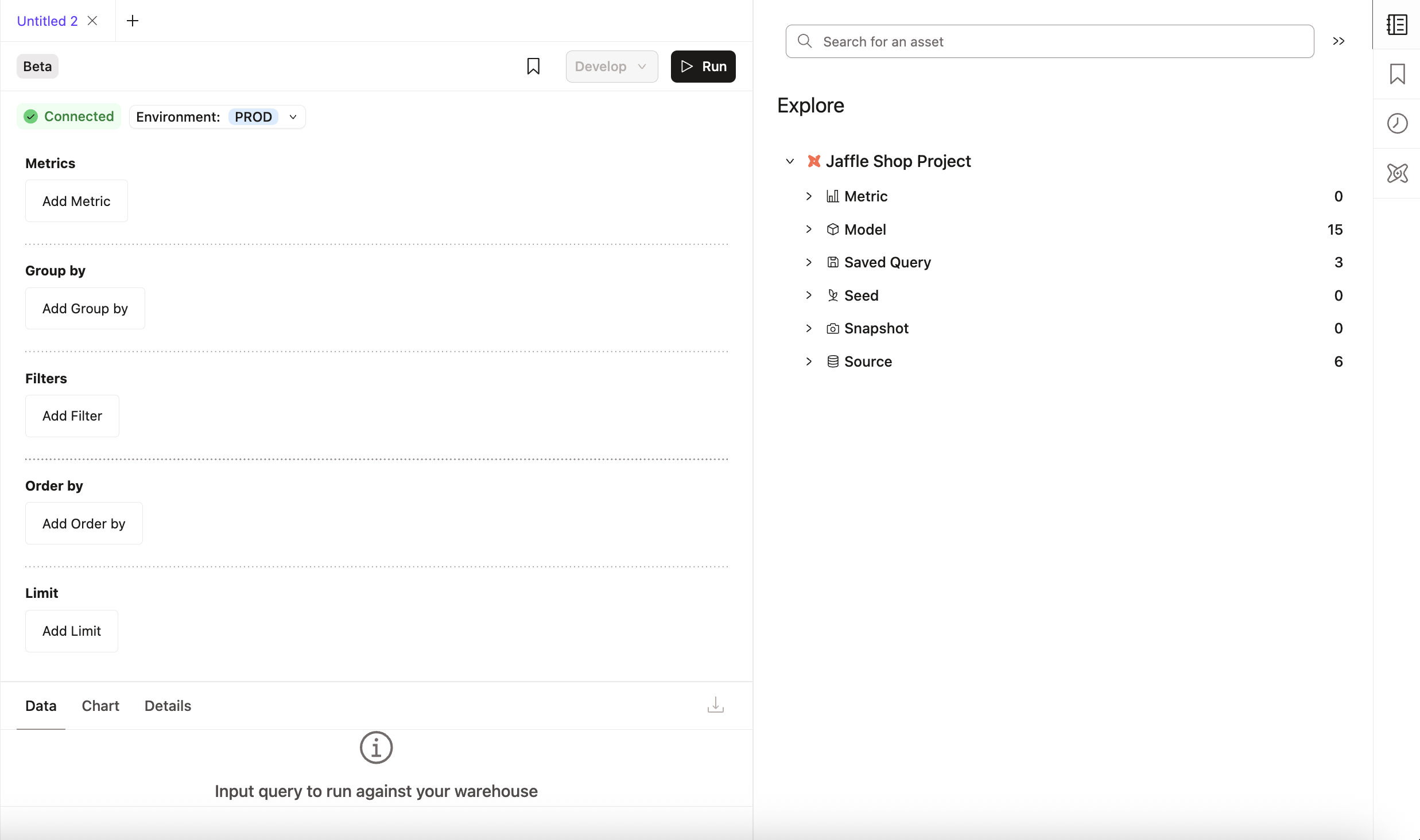 Query Builder в dbt Insights Query Builder в dbt Insights