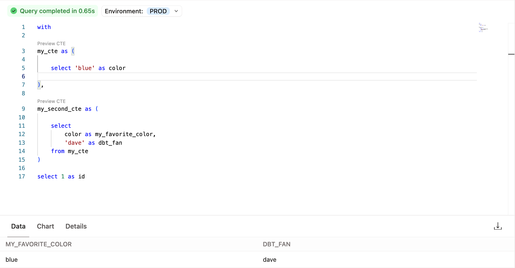 Предварительный просмотр CTE в Insights Предварительный просмотр CTE в Insights