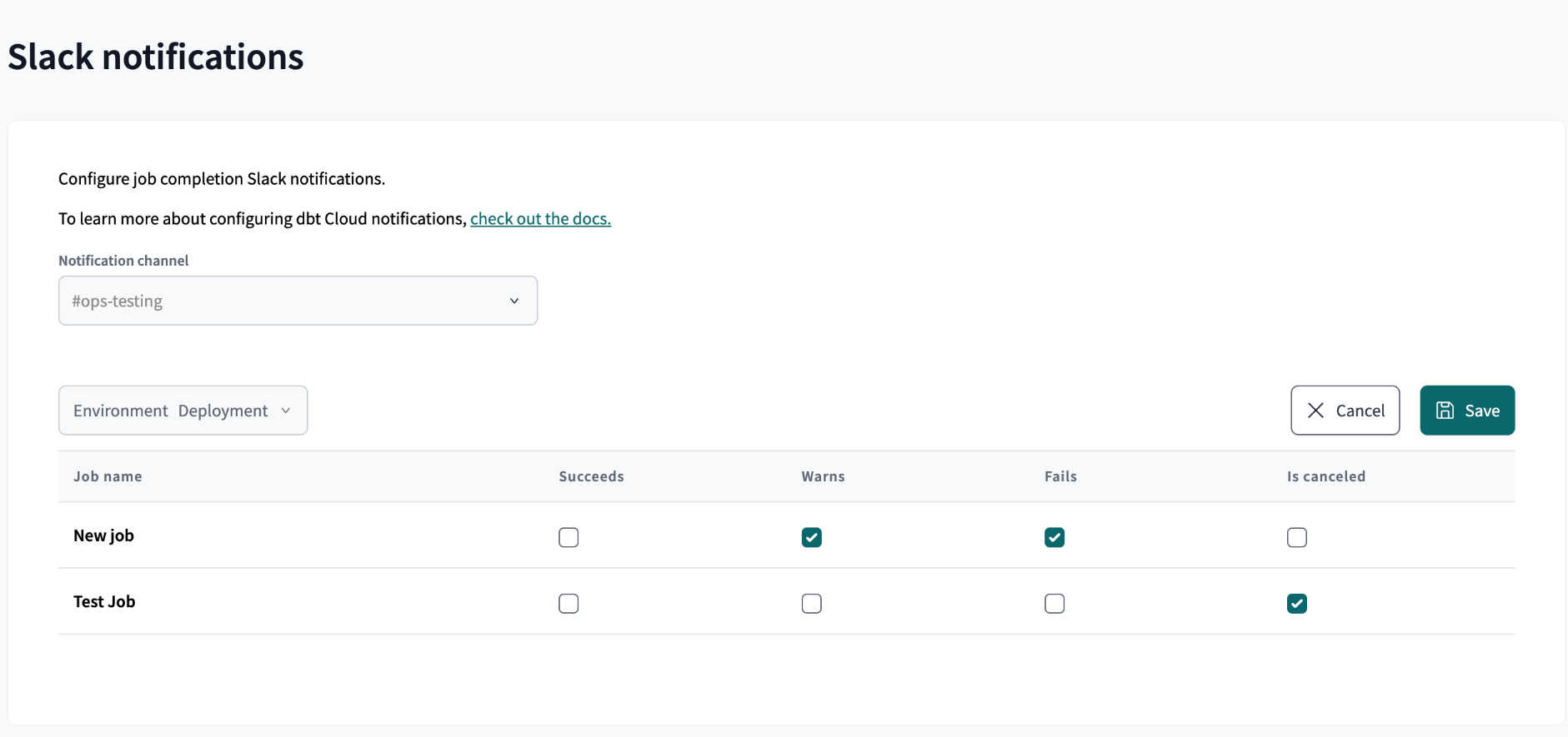 Пример страницы уведомлений в Slack Пример страницы уведомлений в Slack