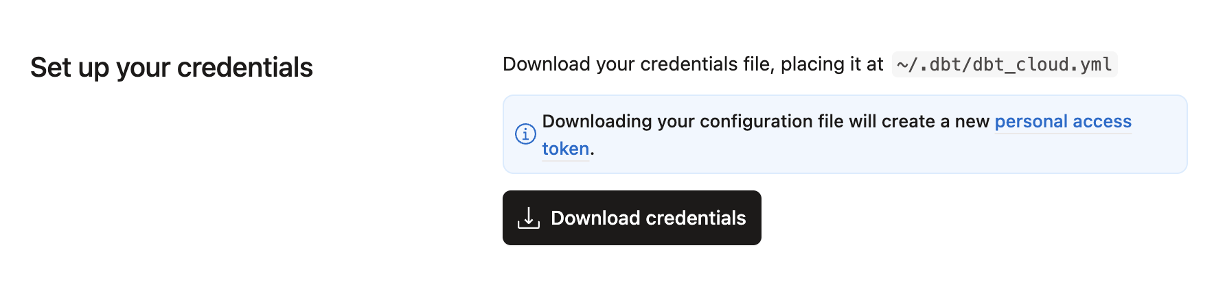 Скачайте файл dbt_cloud.yml из аккаунта dbt platform.