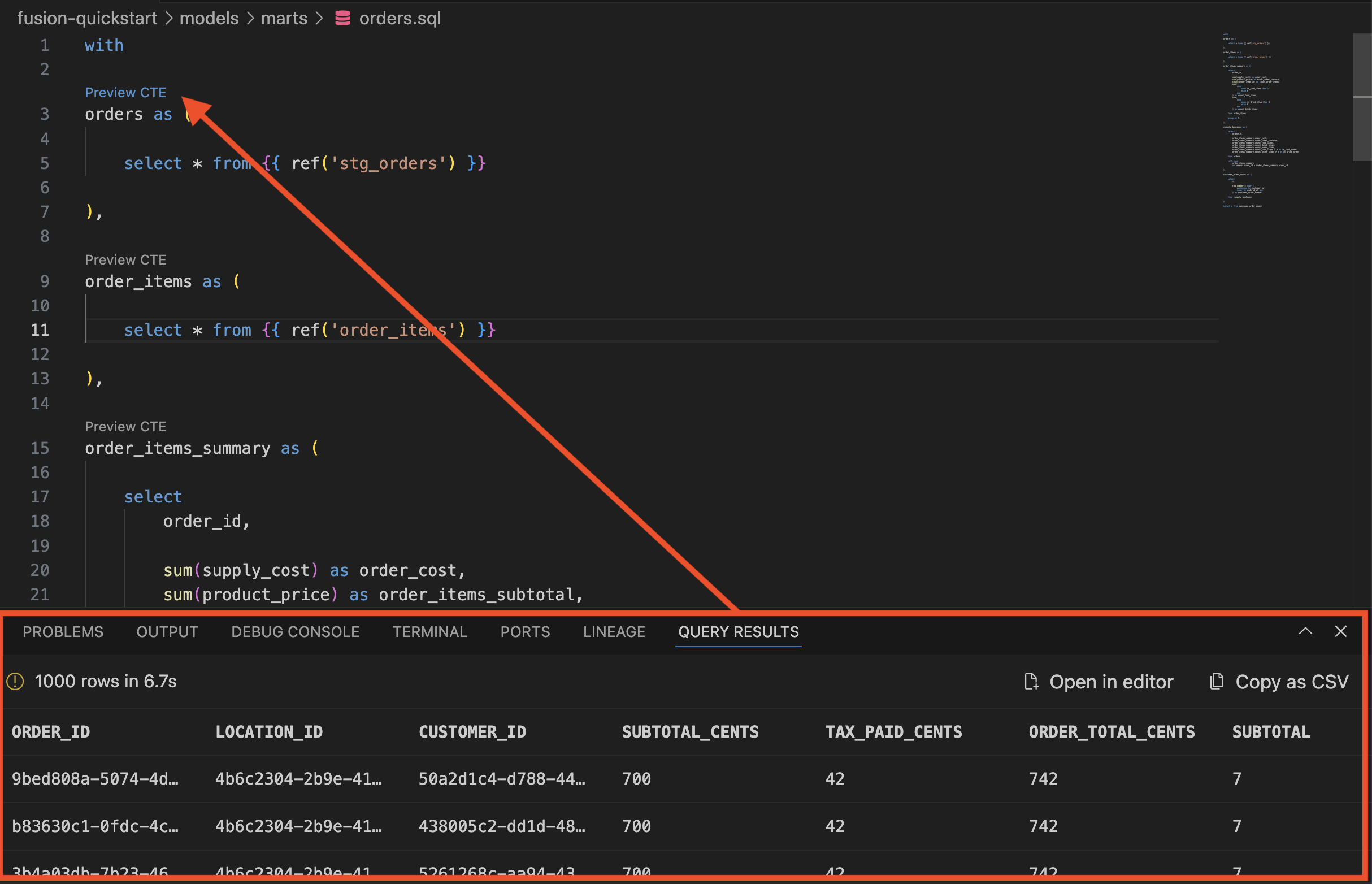 Просмотр результатов запроса CTE. Просмотр результатов запроса CTE.
