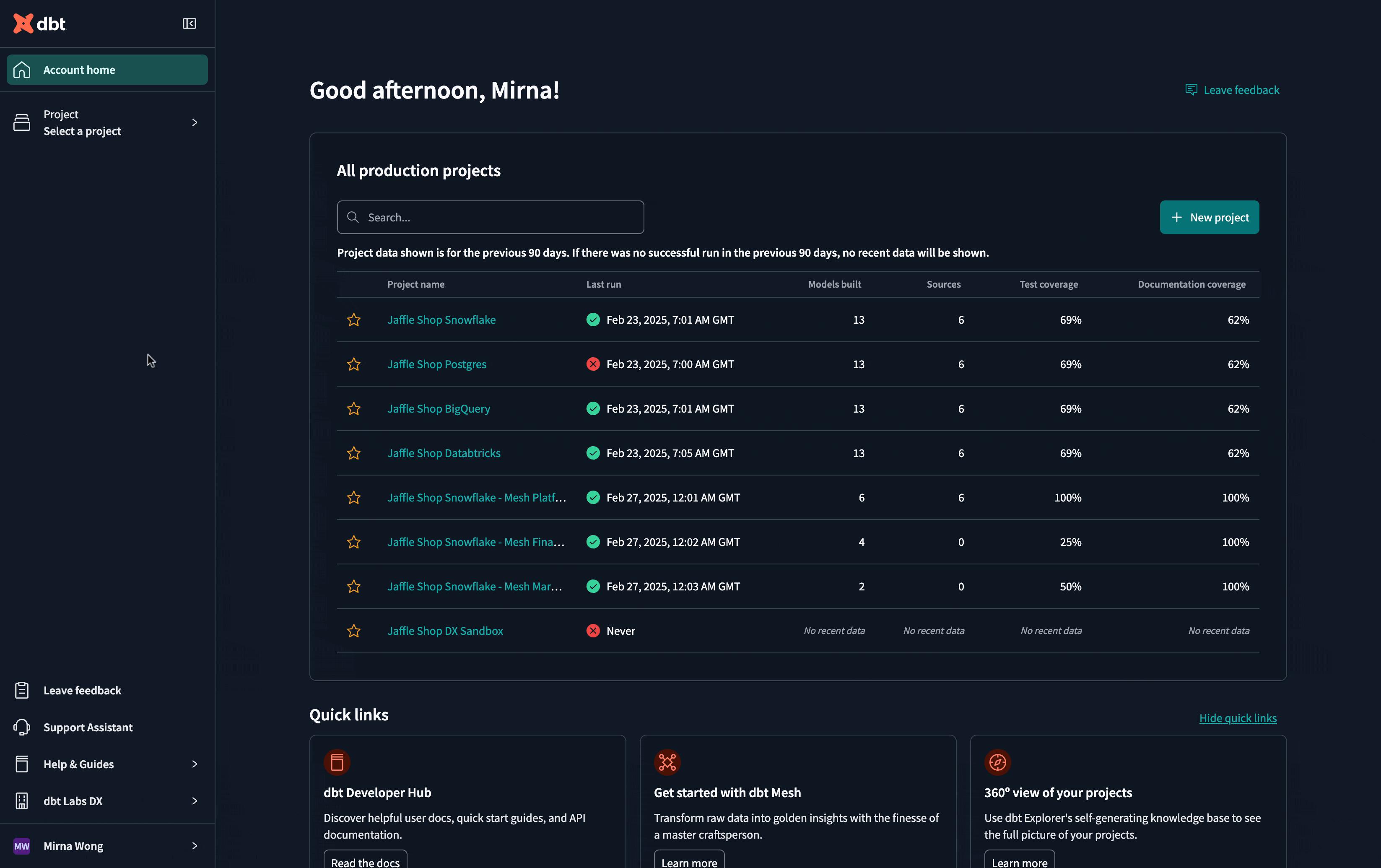Отправка обратной связи в dbt