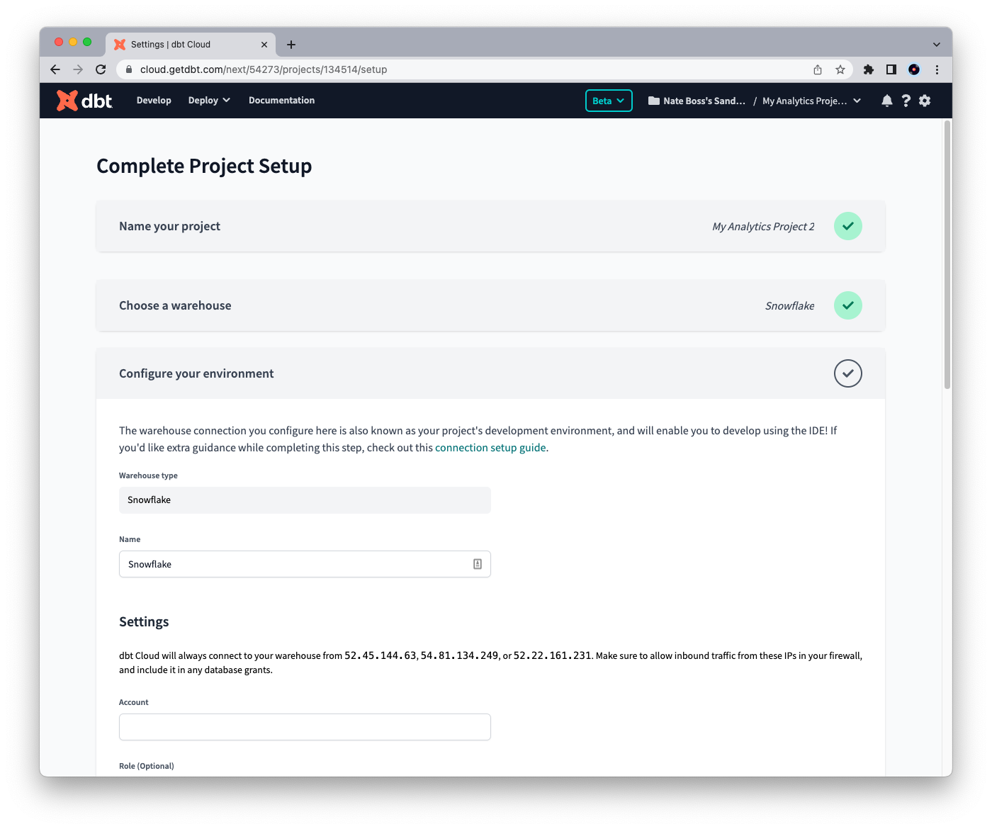 Учетные данные разработчика создаются во время настройки проекта Учетные данные разработчика создаются во время настройки проекта
