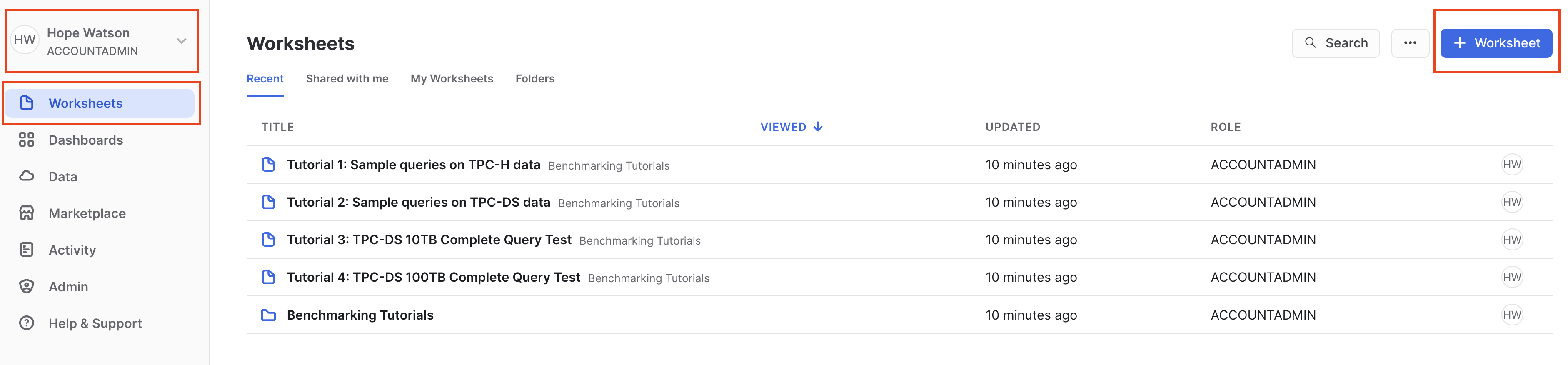 Демонстрационные листы пробной версии Snowflake Демонстрационные листы пробной версии Snowflake