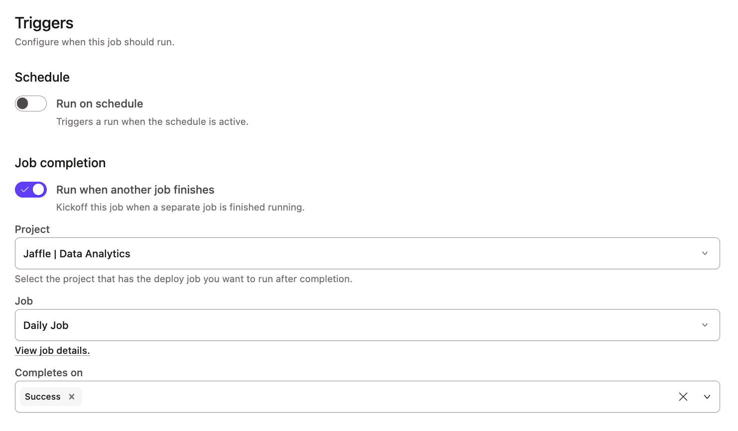 Запуск задания по завершению другого задания Запуск задания по завершению другого задания