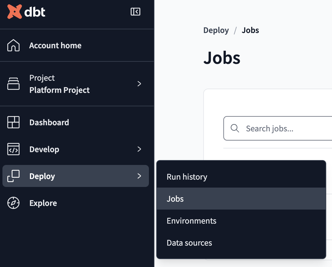 Нажмите на вкладку Jobs Нажмите на вкладку Jobs