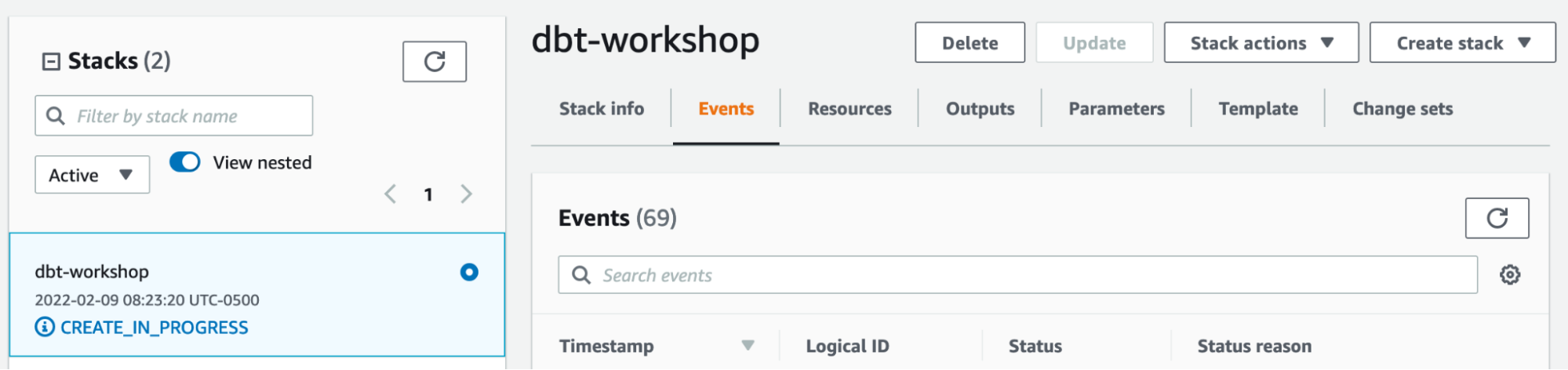 Cloud Formation в процессе Cloud Formation в процессе