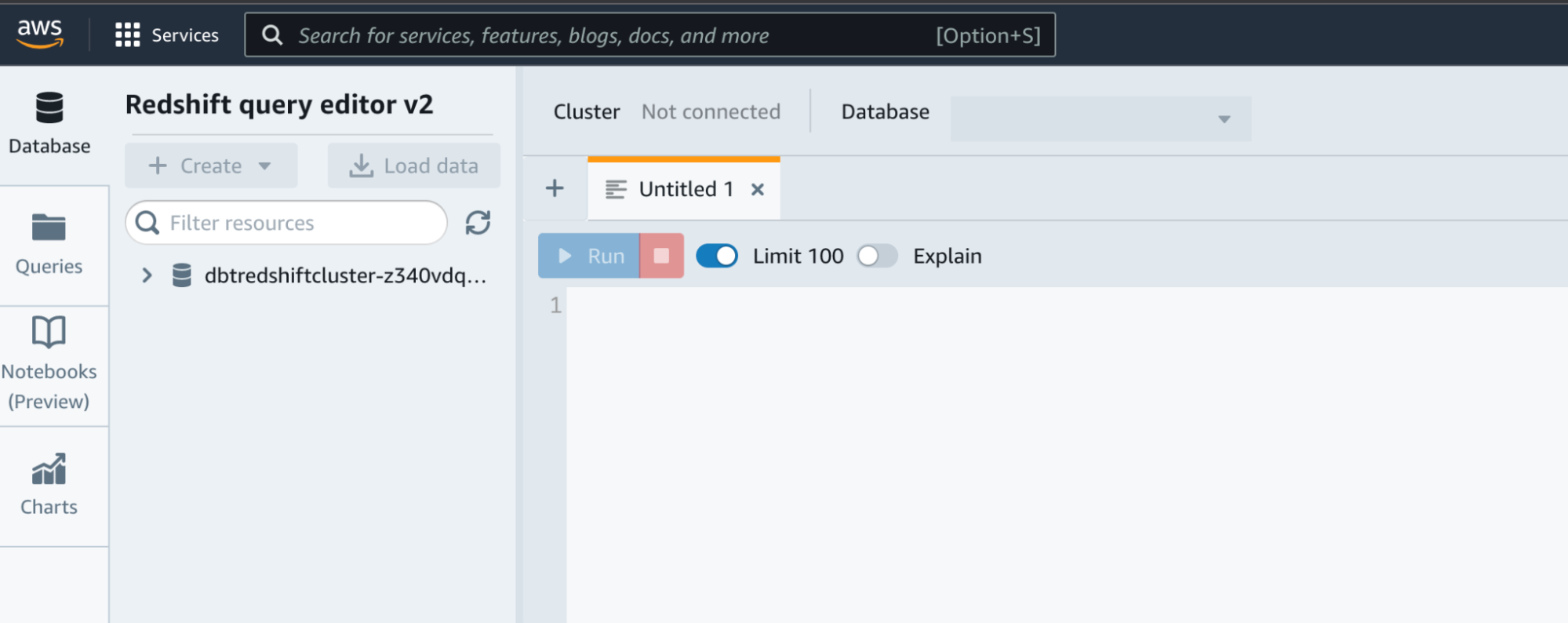 Редактор запросов Redshift v2 Редактор запросов Redshift v2