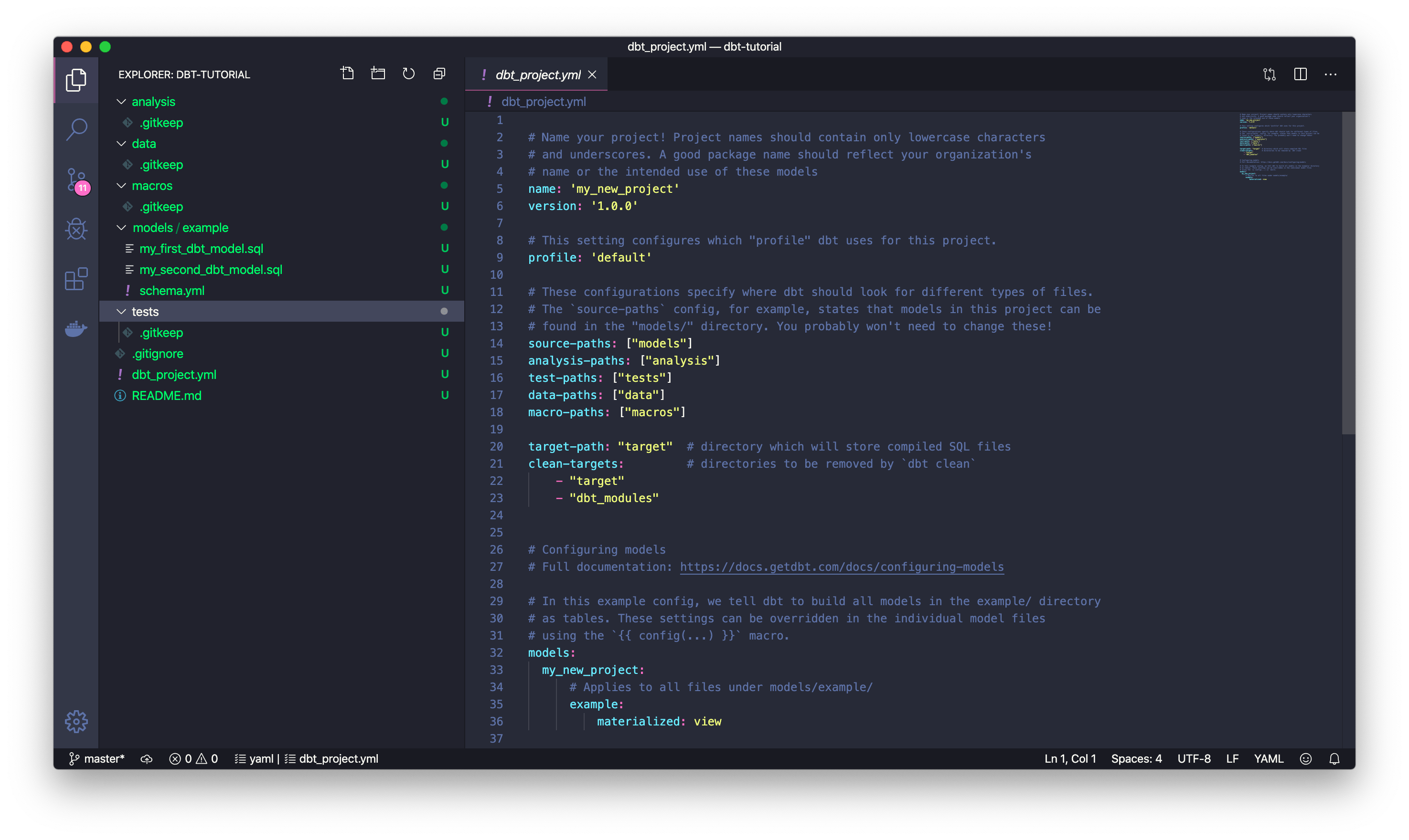 Стартовый проект в текстовом редакторе Стартовый проект в текстовом редакторе
